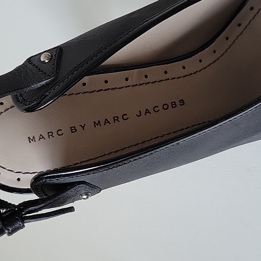 US 7 Marc by Marc Jacobs Leather Slingback Heels - Picture 6 of 7